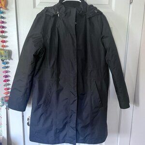 Eddie Bauer, Women's Girl On The Go Insulated Trench Coat, Black, Extra Large XL